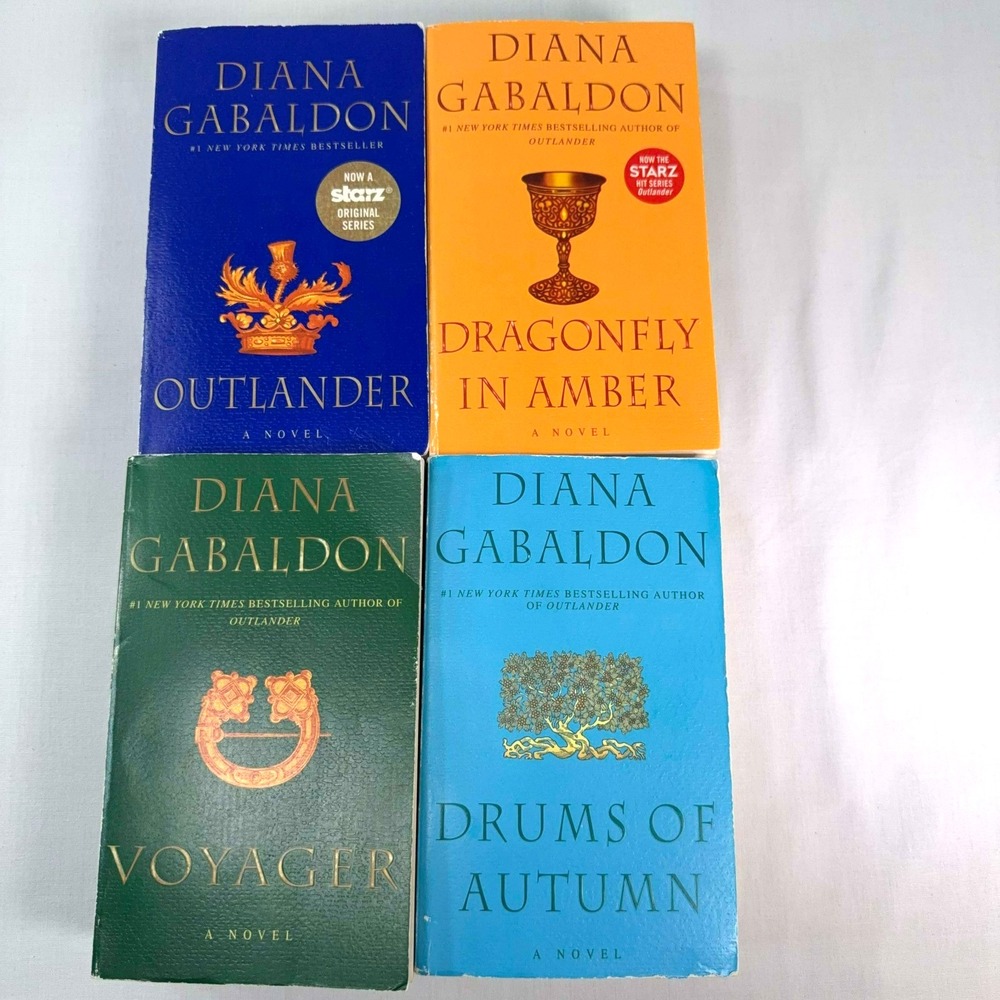Diana Gabaldon Outlander Books 1-4 Lot Dell Mass Market Paperback Set
